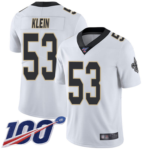 Men New Orleans Saints Limited White A J  Klein Road Jersey NFL Football #53 100th Season Vapor Untouchable Jersey